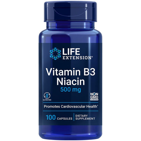Vitamin B3 Niacin 100 Capsules-Life Extension-Matakana Pharmacy